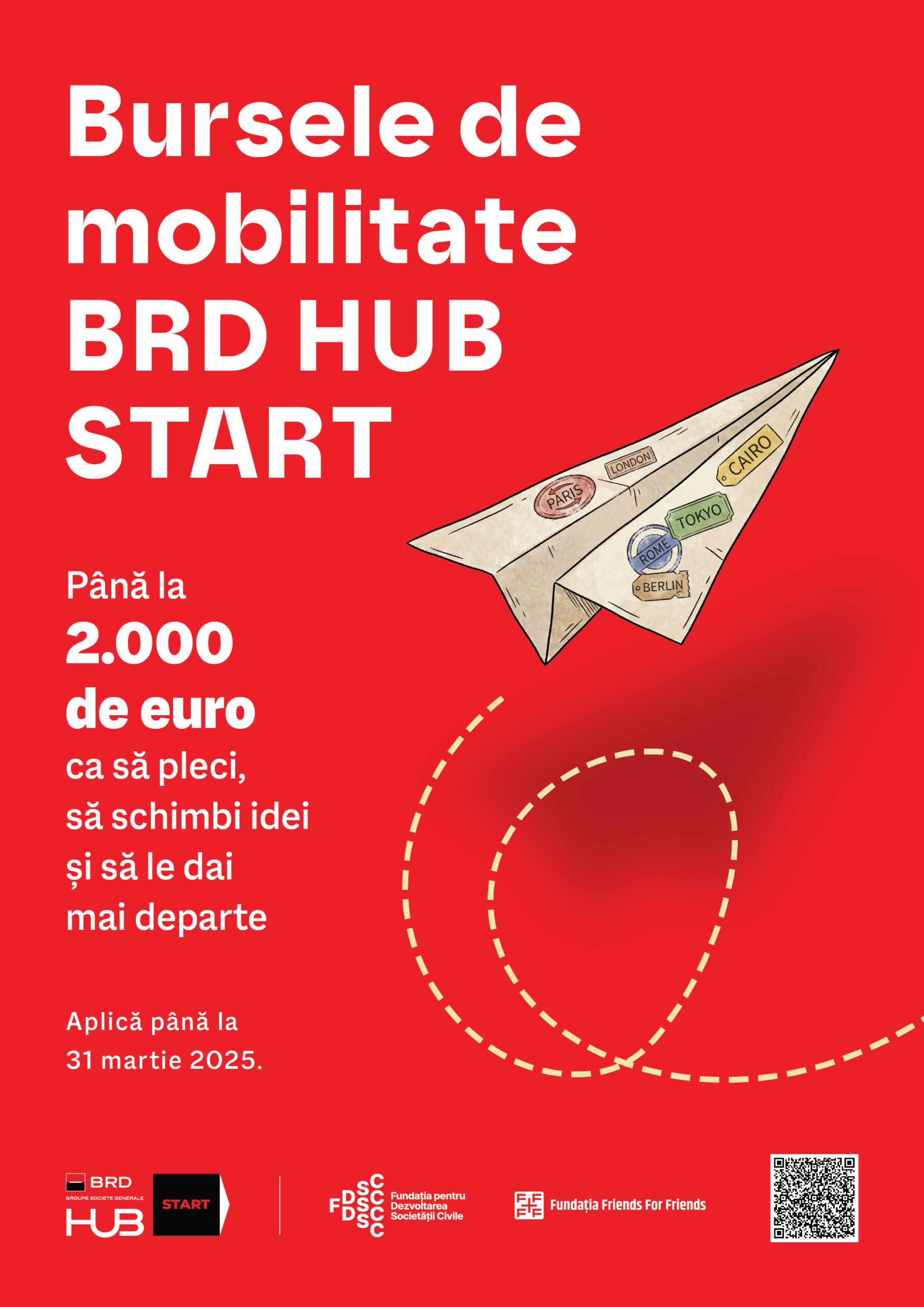 BRD HUB START lansează burse de mobilitate de până la 2.000 de euro pentru studenți activi în organizații studențești